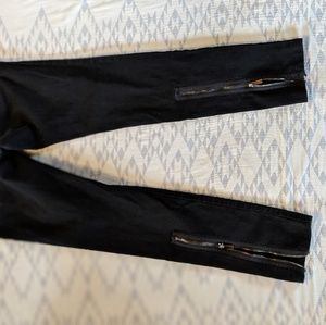 BCBG maxazria black jeans with zip back legs